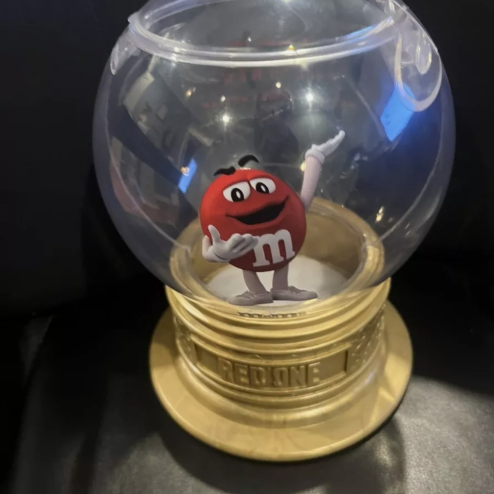 Red One Snow Globe Lightup M&M's  Popcorn/Candy Bucket AMC EXCLUSIVE